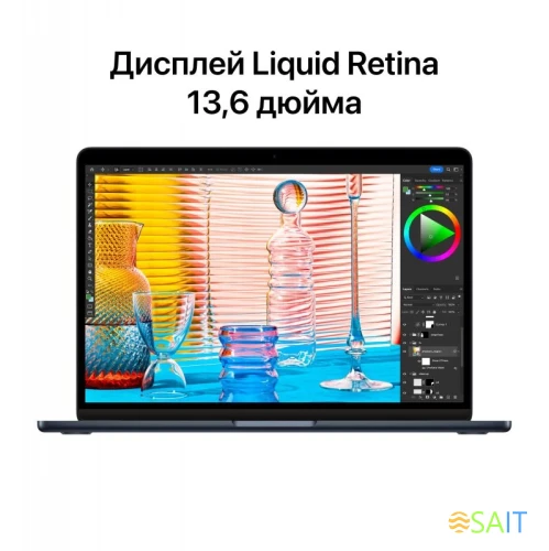 Ноутбук Apple MacBook Air A2681 M2 8 core 16Gb SSD256Gb/8 core GPU 13.6" Retina (2560x1664) macOS silver WiFi BT Cam (MC7V4LL/A)