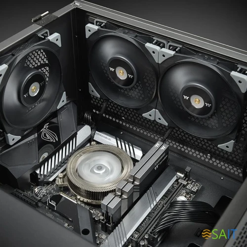 Вентилятор для корпуса Thermaltake Toughfan 12 120х120x25 черный 4-pin 22.3дБ (упак.:2шт) (CL-F082-PL12BL-A) Ret