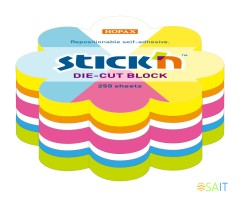 Блок самоклеящийся бумажный Stick`n 21833 67x67мм 250лист. неон ассорти &quot;цветок&quot;