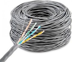 Кабель сетевой Buro BU-COP-048 UTP 4 пары cat.5E solid 0.48мм Cu 305м серый