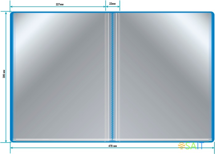 Папка с 30 прозр.вклад. Бюрократ -BPV30BLUE A4 пластик 0.65мм торц.карм с бум. встав синий