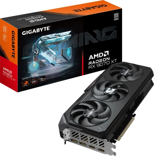Видеокарта Gigabyte PCI-E 4.0 GV-R9070XT GAMING OC-16GD 1.0 AMD Radeon RX 9070XT 16Gb 256bit GDDR6 2175/20000 HDMIx2 DPx2 HDCP Ret