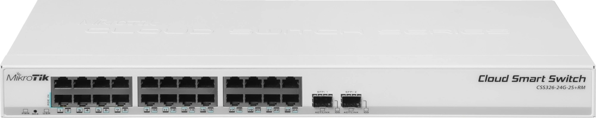 Коммутатор MikroTik CSS326-24G-2S+RM (L2) 24x1Гбит/с 2SFP+ управляемый