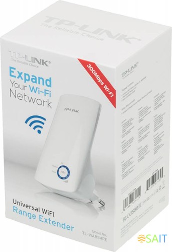 Повторитель беспроводного сигнала TP-Link TL-WA854RE N300 Wi-Fi белый
