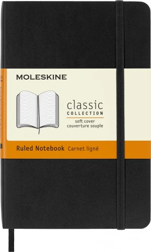 Блокнот Moleskine CLASSIC SOFT QP611 Pocket 90x140мм 192стр. линейка мягкая обложка черный