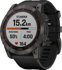 Смарт-часы Garmin Fenix 7X 1.4" корп.серый рем.черный (010-02541-11)