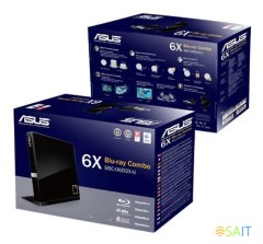 Привод Blu-Ray Asus SBC-06D2X-U/BLK/G/AS черный USB slim внешний RTL