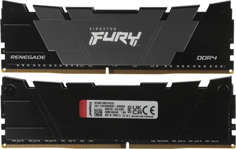 Память DDR4 2x16GB 3600MHz Kingston KF436C16RB12K2/32 Fury Renegade RTL Gaming PC4-28800 CL16 DIMM 288-pin 1.35В dual rank с радиатором Ret
