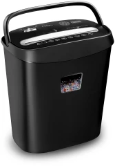 Шредер Cactus CS-SH-P4 черный (секр.P-4) фрагменты 8лист. 15лтр. скрепки скобы пл.карты