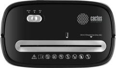 Шредер Cactus CS-SH-P4 черный (секр.P-4) фрагменты 8лист. 15лтр. скрепки скобы пл.карты