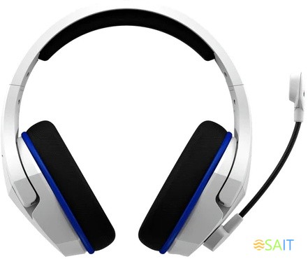 Наушники с микрофоном HyperX Stinger Core Wireless PS5 (CS002-WA) белый/голубой мониторные Radio оголовье (4P5J1AA)