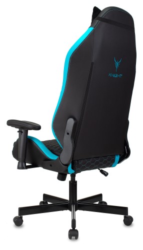 Кресло игровое Knight Neon черный/голубой соты эко.кожа с подголов. крестов. металл