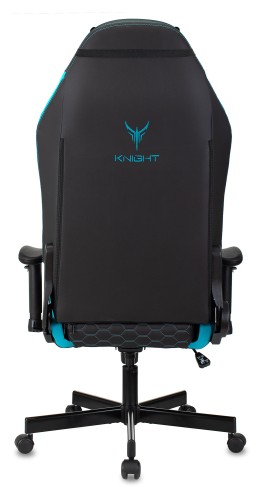Кресло игровое Knight Neon черный/голубой соты эко.кожа с подголов. крестов. металл