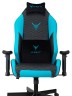 Кресло игровое Knight Neon черный/голубой соты эко.кожа с подголов. крестов. металл