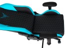 Кресло игровое Knight Neon черный/голубой соты эко.кожа с подголов. крестов. металл