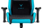 Кресло игровое Knight Neon черный/голубой соты эко.кожа с подголов. крестов. металл
