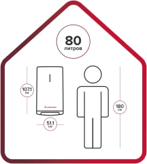 Водонагреватель Ariston Velis Tech PW ABSE 80 2.5кВт 80л электрический настенный/белый