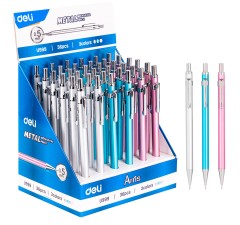 Карандаш мех. Deli EU999 Arris 0.5мм металл ассорти дисплей ластик