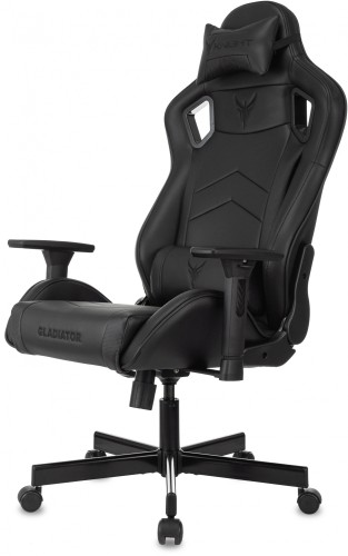 Кресло игровое Knight Gladiator черный эко.кожа крестов. металл