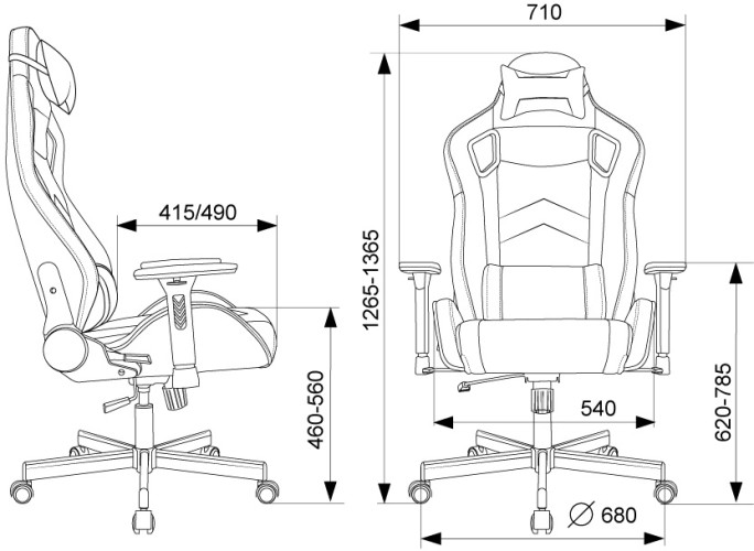Кресло игровое Knight Gladiator черный эко.кожа крестов. металл