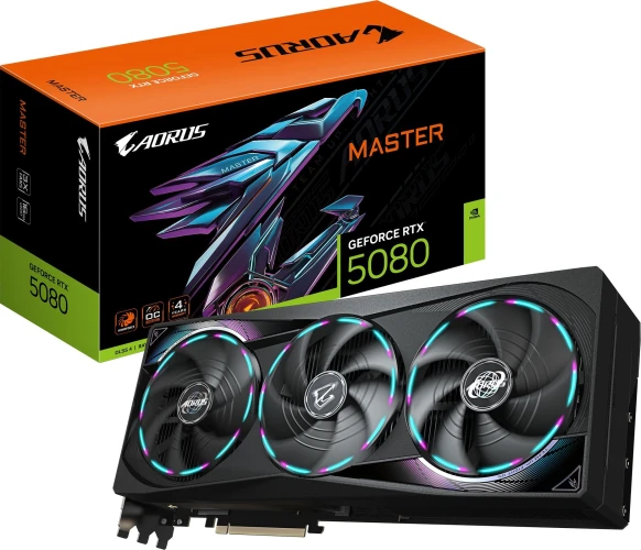 Видеокарта Gigabyte PCI-E 5.0 GV-N5080AORUS M-16GD 1.0 NVIDIA GeForce RTX 5080 16Gb 256bit GDDR7 2805/30000 HDMIx1 DPx3 HDCP Ret