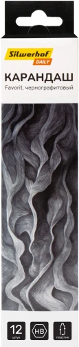 Карандаш ч/г Silwerhof Daily Favorit 2.2мм HB шестигран. пластик коробка/европод.