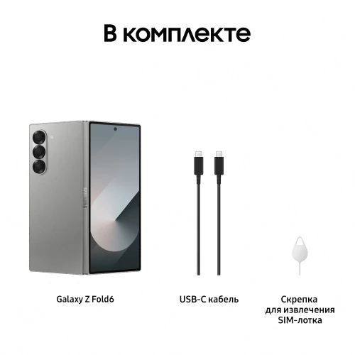 Смартфон Samsung SM-F956B Galaxy Z Fold 6 256Gb 12Gb серый раскладной 3G 4G 2Sim 7.6" 1856x2160 Android 14 50Mpix 802.11 a/b/g/n/ac/ax NFC GPS GSM900/1800 GSM1900 Protect
