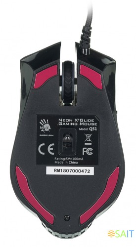 Мышь A4Tech Bloody Q51 черный/рисунок оптическая 6200dpi USB 8but