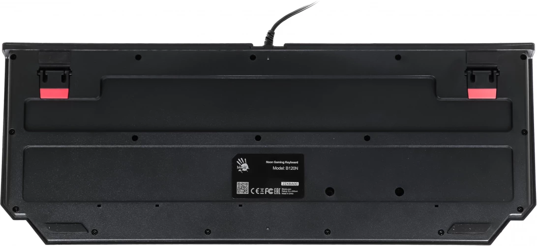 Клавиатура A4Tech Bloody B120N черный USB Multimedia for gamer LED (подставка для запястий) (B120N)