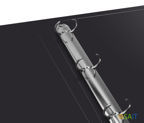 Папка на 4-х кольцах Бюрократ -0840/4RBLCK A4 пластик 0.8мм кор.40мм внутр. с вставкой черный