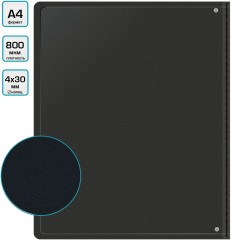 Папка на 4-х кольцах Бюрократ -0840/4RBLCK A4 пластик 0.8мм кор.40мм внутр. с вставкой черный