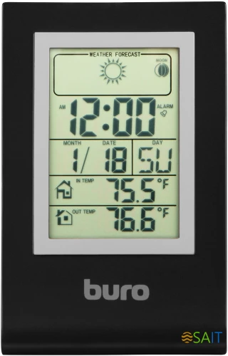 Погодная станция Buro H117AB серебристый/черный