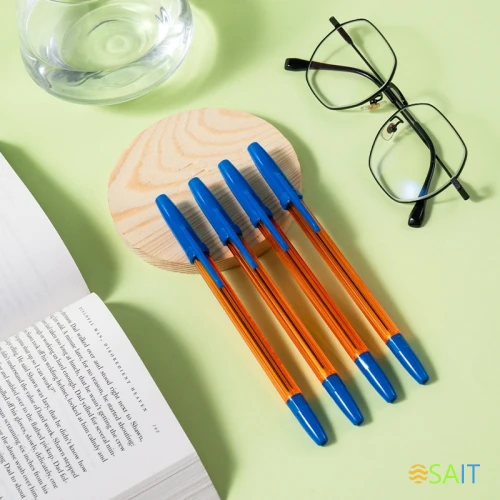 Ручка шариков. Deli P1 (EQ6T) оранжевый/синий d=0.7мм син. черн. карт.уп.