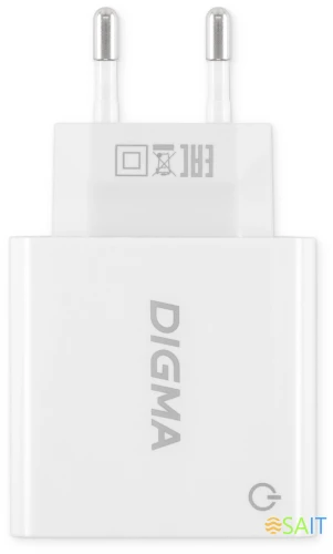 Сетевое зар./устр. Digma DGWC-2U-3A-WG 15.5W 3.1A+1A 2xUSB универсальное белый