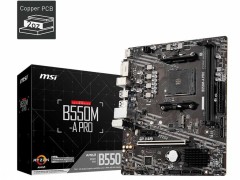 Материнская плата MSI B550M-A PRO Soc-AM4 AMD B550 2xDDR4 mATX AC`97 8ch(7.1) GbLAN RAID+DVI+HDMI
