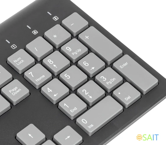 Клавиатура Оклик 480M черный/серый USB slim Multimedia (1067199)