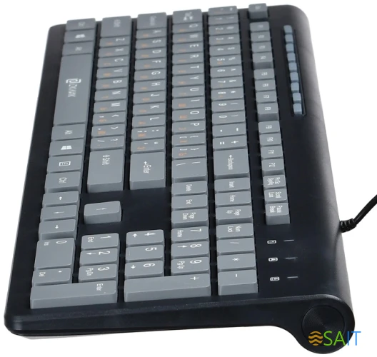 Клавиатура Оклик 480M черный/серый USB slim Multimedia (1067199)