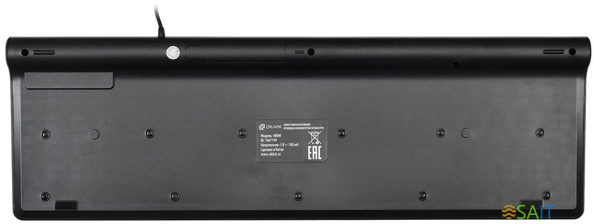 Клавиатура Оклик 480M черный/серый USB slim Multimedia (1067199)