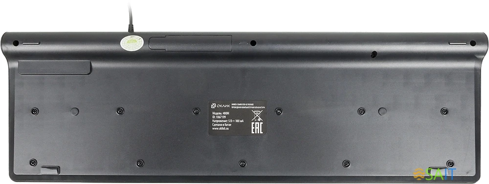 Клавиатура Оклик 480M черный/серый USB slim Multimedia (1067199)