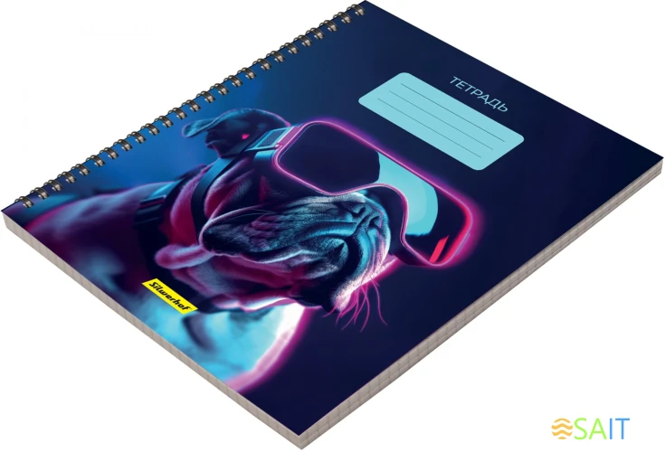 Набор тетрадей Silwerhof 48л. клет. A5 Неоновые животные в очках 3диз. мел.карт. гребень (упак.:3шт)