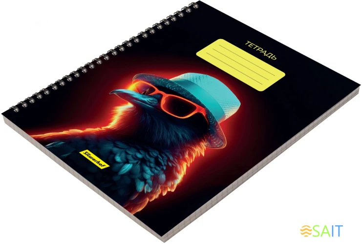 Набор тетрадей Silwerhof 48л. клет. A5 Неоновые животные в очках 3диз. мел.карт. гребень (упак.:3шт)