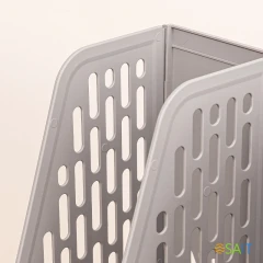 Лоток вертикальный Deli E9844 GREY 4отд. сборный для бумаг 325x257x275мм серый пластик