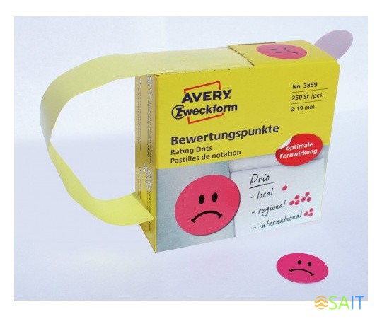 Этикетки Avery Zweckform 3859 250шт на листе диаметр 19мм/70г/м2/красный самоклей. универсальная