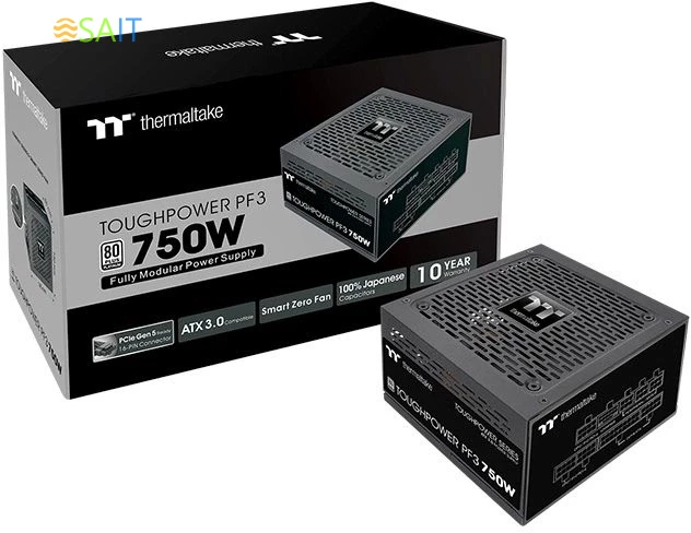 Блок питания Thermaltake ATX 750W Toughpower PF3 Gen.5 80+ platinum 24pin APFC 120mm fan LED 8xSATA Cab Manag RTL