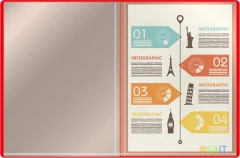 Папка с 30 прозр.вклад. Silwerhof Eco A4 пластик 0.5мм красный