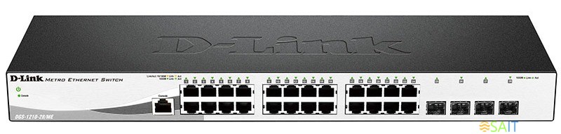 Коммутатор D-Link DGS-1210-28/ME/A2B 24x1Гбит/с 24xКомбо(1000BASE-T/SFP) 4SFP управляемый