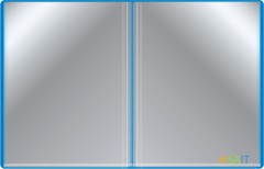 Папка с 60 прозр.вклад. Бюрократ -BPV60BLUE A4 пластик 0.7мм торц.карм с бум. встав синий