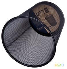 Корзина для бумаг Deli E9190 круглая 12л. мет.сетка черный