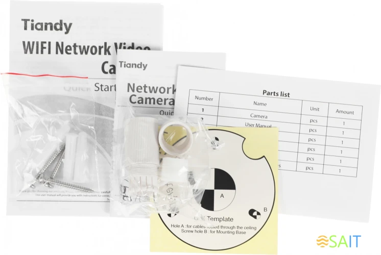 Камера видеонаблюдения IP Tiandy TC-C32WN I5/Y/WIFI/2.8mm/V4.1 2.8-2.8мм цв. корп.:белый (TC-C32WN I5/Y/WIFI/2.8/V4.1)