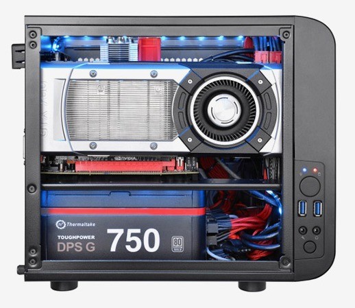 Корпус Thermaltake Core V1 черный без БП miniITX 2x80mm 1x120mm 1x140mm 2xUSB3.0 audio bott PSU